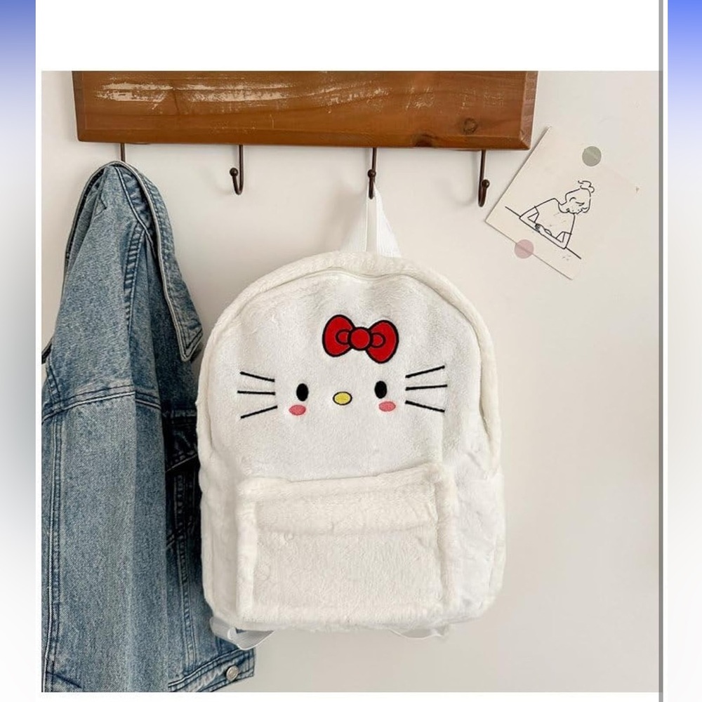 Hello Kitty Plush Backpack with Red Bow, - Picture 5 of 6